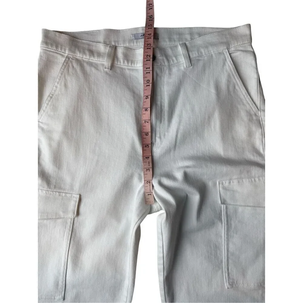 7 For All Mankind Logan High-Rise Cargo straight-leg Jeans In Bright White